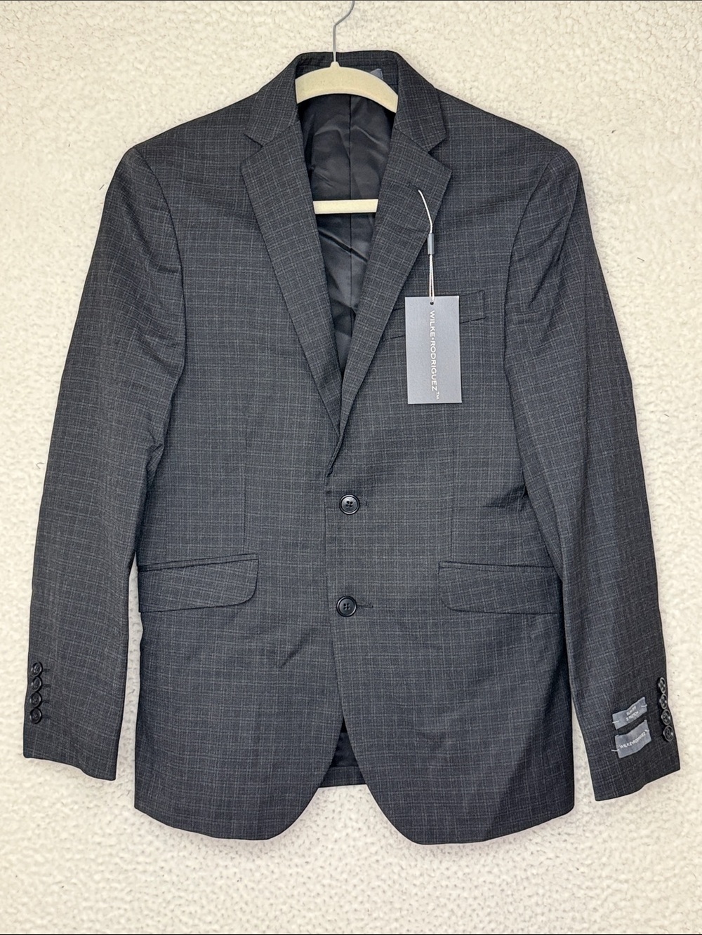 NWT Wilke‑Rodriguez Slim Fit Suit Jacket Charcoal Gray 36S